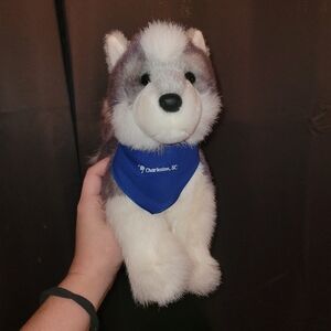 Plush Husky Dog with Blue Bandana By DOUGLAS